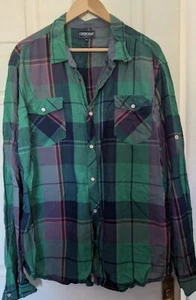 Cherokee green checked plaid shirt XXXL - Picture 1 of 2