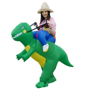 Inflatable Riding Dinosaur Costume T-Rex For Kids 7-14Y - Picture 1 of 3