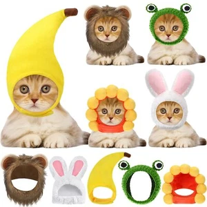 5 Pcs Cat Hat Adorable Costume Bunny Hat with Ears Funny Mane Hat for Cats Small - Picture 1 of 6