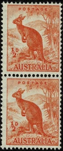 1942 ½d Kangaroo C of A WMK Coil Pair MUH. SG 179b ACSC 179bb. No6 - Picture 1 of 2
