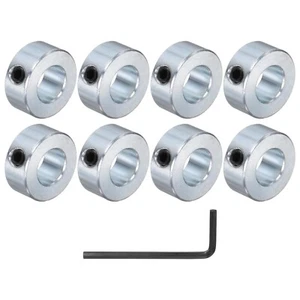 8pcs Set Screw Collars 1/2" Bore Carbon Steel Shaft Collars 1" OD, 7/16" Width - Picture 1 of 4