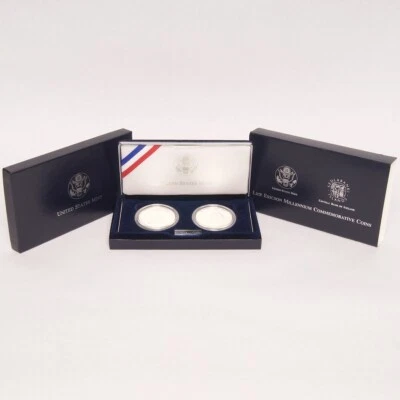 2000 Erickson & Iceland Commemorative Proof Silver Dollars 2-Coin Set - Image 1 of 3