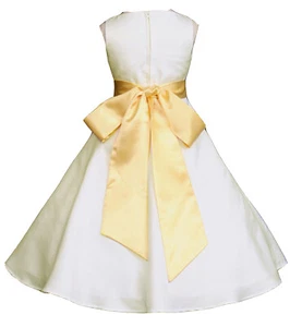 US SELLER Ivory A-Line Wedding Pageant Flower Girl Dress 12 Month - 18 Years Old - Picture 1 of 37