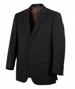 Caravelli Men’s Blazer 38S Black Pinstripe Brown Silk Lined Italy Suit Jacket - Picture 1 of 7