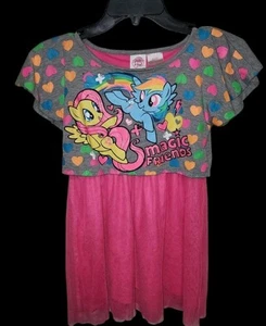 My Little Pony Dress Girls Sz M 7/8 Lined Layered Graphic Print Casual Cozycore - Picture 1 of 6