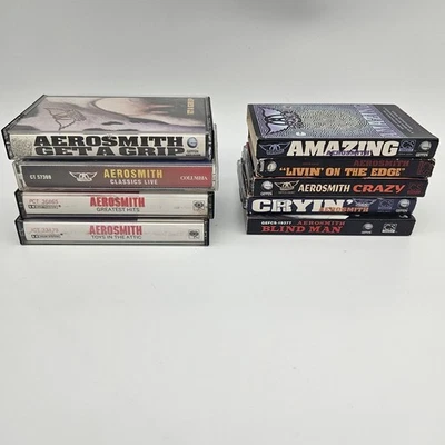 Aerosmith Cassette Tape Lot Toys In The Attic Get A Grip 90s Rock Songs Singles - Image 1 of 4