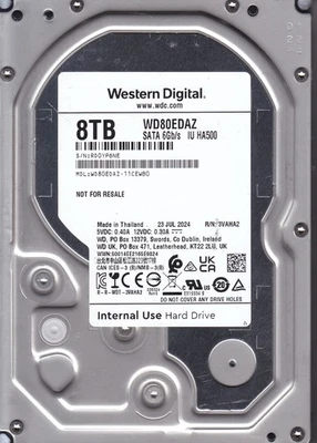 WD80EDAZ-11CEWB0 sn: RD0 Jul 2024 Thailand 8TB SATA 3.5" Western Digital - Image 1 of 3