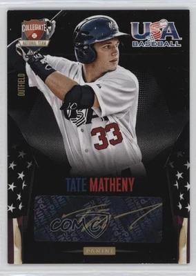 2014 Panini USA Baseball Box Set Black Gold Signatures /49 Tate Matheny #20 Auto - Image 1 of 2