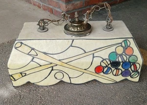 Vintage Billard Leuchte hängend Billardtisch Kunstglas Fiberglas Bar - Bild 1 von 6