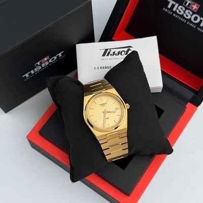 Reloj de cuarzo para hombre Tissot PRX T137.410.33.021.00 esfera champán acero inoxidable 40 mm Foto 1 de 4
