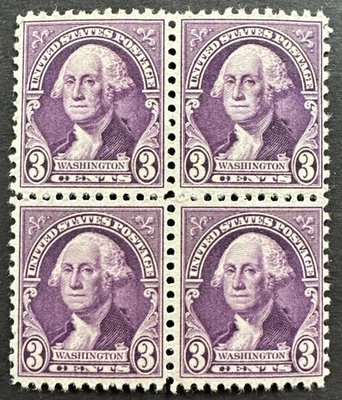 US 1932 Sc# 720 Block of 4 MH OG Washington 3c purple - Image 1 of 2