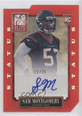 2013 Panini Elite Rookie Status Red Die-Cut /25 Sam Montgomery #184 Rookie RC - Image 1 of 2