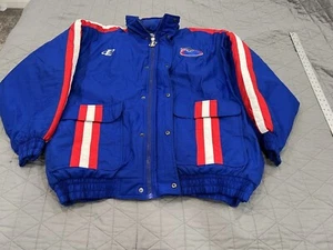 Buffalo Bills ProLine Authentic Winter Coat Royal Blue Large Bills Logo Back EUC - Picture 1 of 12