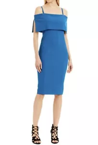 Nicole Miller New York Cold Shoulder Teal Dress Size 6 $148 - Picture 1 of 9