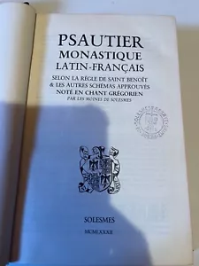 Psautier monastique latin-français selon la Règle de Saint Benoît - Bild 1 von 1