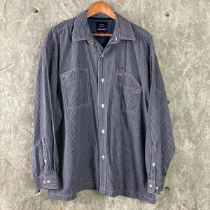 Vintage Bugle Boy Train Engineer Stripe 90’s Shirt Long Sleeve Size Men’s 2XL - Picture 1 of 10