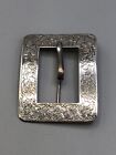 Antique Sterling Silver Belt Buckle / Pin with floral Engraving 2" x 2.5"