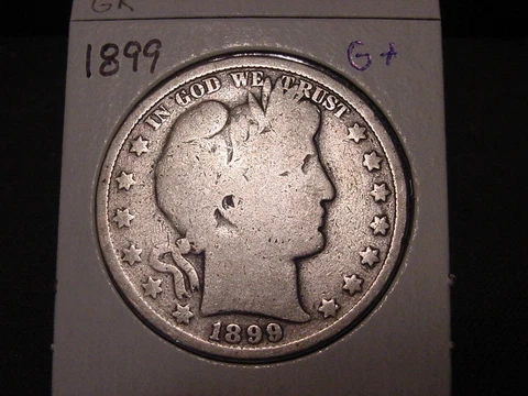 1899 BARBER HALF G + NICE ORIGINAL POPULAR BETTER DATE Cover