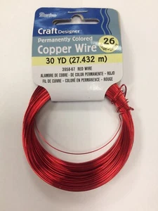 Darice Craft COPPER WIRE RED 30 yd 27m+ 26 gauge jewellery beading  - Picture 1 of 1