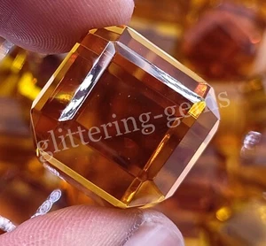 50-60 CT Smokey Quartz Cube Cut One Pices Only IGL Transparent Loose Gems M25 - Picture 1 of 5