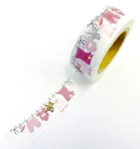 Baby Girl Bunting Washi Tape Papercraft Planner Supply Journal Shower Cards - Picture 1 of 1