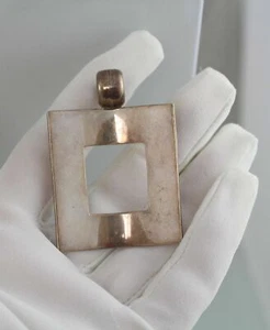Very Modern modernist   Sterling Mexico Square pendant  Pendant  - Picture 1 of 7