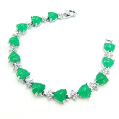 BAILYSBEADS edles Zirkonia & Smaragd-Armband Armkettchen Herz behandelt CV74 - Bild 1 von 4