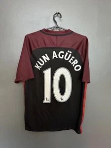 MANCHESTER CITY 2016/2017 AWAY FOOTBALL SHIRT #10 KUN AGUERO NIKE JERSEY SIZE S - Picture 1 of 10