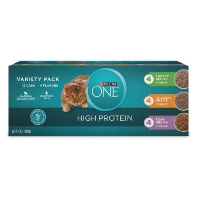 Purina ONE True Instinct Turkey Chicken Tuna Wet Cat Food Variety Pack-3oz/12ct