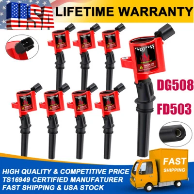 Paquete de bobinas de encendido 8 FD503 para Ford F150 Expedition 2000 2001 2002-2004 4,6/5,4 L Foto 1 de 4