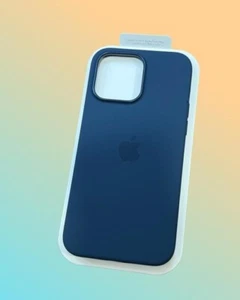 Genuine Magsafe Silicone Case Cover Official Apple iPhone 15 Pro Max Storm Blue  - Picture 1 of 2