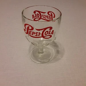 Vaso de copa vintage de Pepsi Cola con huella digital - Imagen 1 de 4