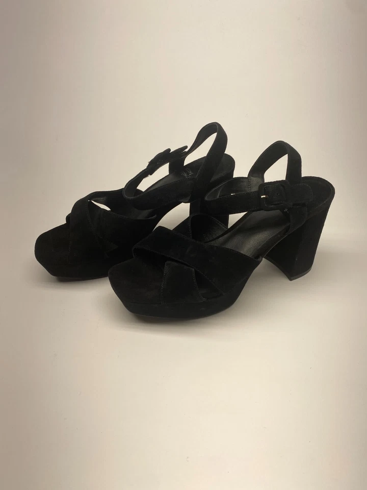 Sandalia Jeffrey Campbell para mujer AMMA-NW negra con correa de gamuza talla 10 Foto 1 de 4