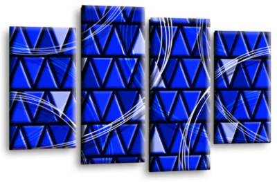 Large Abstract Wall Art Blue Black White Grey Love Framed Canvas Picture LR - Image 1 of 4