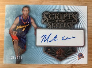 MONTA ELLIS 2005-06 SP Signature “Scripts For Success" Autograph RC /200 Rookie