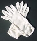 Vintage 1950's 100% Nylon Off White Ruched Gloves Rockabilly Pinup Prom Size 6-7