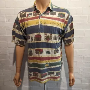 ALBA MODA Polo Shirt Vintage Short Sleeve Mens M boxy - Picture 1 of 8