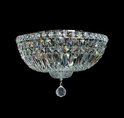 NUEVO Lámpara de araña de cristal MONTAJE EMPOTRADO 4 luces (14" x H9") cromo accesorio de techo Foto 1 de 2