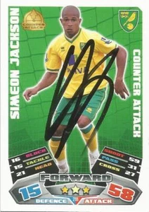 SIMEON JACKSON SIGNED NORWICH 2011/2012 MATCH ATTAX TRADING CARD+COA - Picture 1 of 1