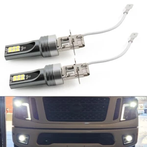 H3 12SMD LED Fog Light Bulb White Driving Super Bright Lamp DRL Pair - Picture 1 of 11