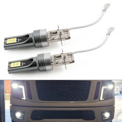 H3 12SMD LED Fog Light Bulb White Driving Super Bright Lamp DRL Pair - Image 1 of 4