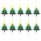 10Pcs Christmas Cupcake Toppers Xmas Tree Toothpick Flags