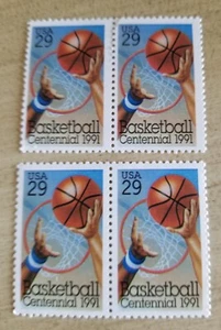 U.S. Postage Stamps SCOTT #2560 Basketball 1991 2 blocks of 2 - Free shipping - Picture 1 of 1