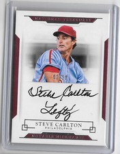 STEVE LEFTY CARLTON 2017 NATIONAL TREASURES  NICKNAME AUTOGRAPH  #2/10 -PHILLIES