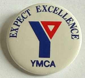 Vintage CVJM "Expect Excellence" Pinback Button 1-3/4" - Bild 1 von 3