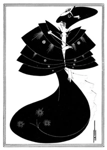 AUBREY BEARDSLEY ILLUSTRATION VON SALOME DEM SCHWARZEN UMHANG A3 / A2 POSTER NACHDRUCK - Bild 1 von 1