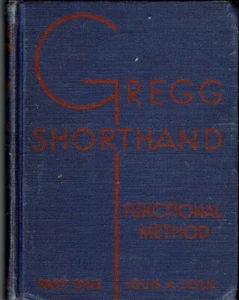 Gregg Shorthand Manual for the Functional Method by Louis A. Leslie 1936 edition - Picture 1 of 3