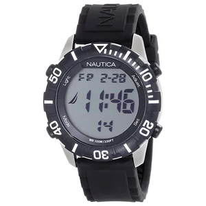 Nautica N09925G NSR 100 Digital White Dial Black Resin Strap Men's Watch - Picture 1 of 1