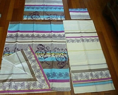 Italy NWT Queen Duvet Cover Flat Sheet 2 Pillowcases 100% Cotton Satin Apollo Be - Image 1 of 4