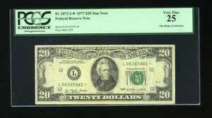 DBR 1977 $20 FRN STAR San Francisco Fr. 2072-L* PCGS 25 Serial L06365881* - Picture 1 of 2